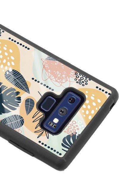 Samsung Note 9 Retro Yaprak Tasarımlı Glossy Telefon Kılıfı
