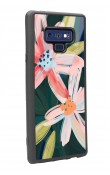 Samsung Note 9 Suluboya Çiçek Tasarımlı Glossy Telefon Kılıfı