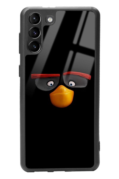 Samsung S-21 Plus Black Angry Birds Tasarımlı Glossy Telefon Kılıfı