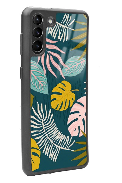 Samsung S-21 Plus Color Leaf Tasarımlı Glossy Telefon Kılıfı