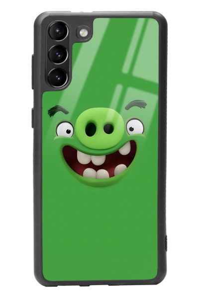 Samsung S-21 Plus Green Angry Birds Tasarımlı Glossy Telefon Kılıfı