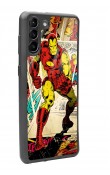 Samsung S-21 Plus Iron Man Demir Adam Tasarımlı Glossy Telefon Kılıfı