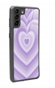 Samsung S-21 Plus Lila Kalp Tasarımlı Glossy Telefon Kılıfı