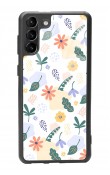 Samsung S-21 Plus Minik Çiçekler Tasarımlı Glossy Telefon Kılıfı