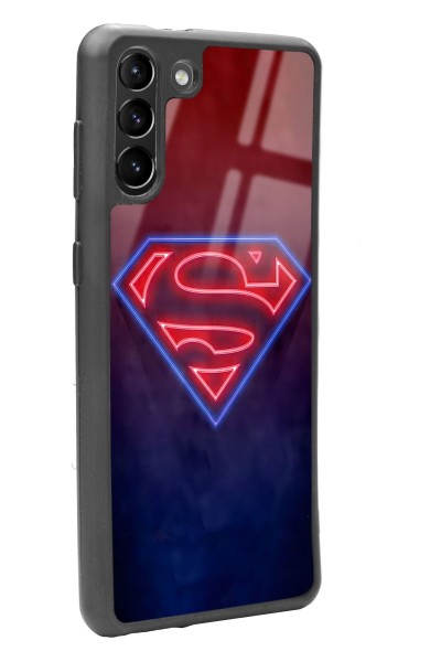 Samsung S-21 Plus Neon Superman Tasarımlı Glossy Telefon Kılıfı