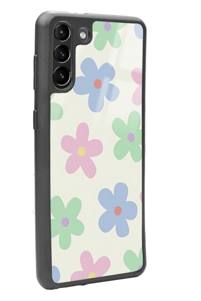 Samsung S-21 Plus Nude Çiçek Tasarımlı Glossy Telefon Kılıfı