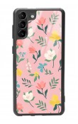 Samsung S-21 Plus Pinky Flowers Tasarımlı Glossy Telefon Kılıfı