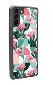 Samsung S-21 Plus Retro Flamingo Duvar Kağıdı Tasarımlı Glossy Telefon Kılıfı