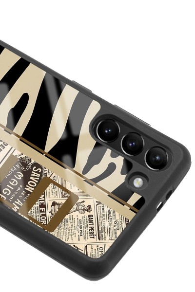 Samsung S-21 Plus Zebra Gazete Tasarımlı Glossy Telefon Kılıfı