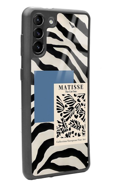 Samsung S-21 Plus Zebra Matısse Tasarımlı Glossy Telefon Kılıfı