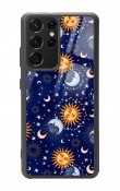 Samsung S-21 Ultra Ay Güneş Pijama Tasarımlı Glossy Telefon Kılıfı
