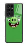 Samsung S-21 Ultra Green Angry Birds Tasarımlı Glossy Telefon Kılıfı