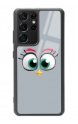 Samsung S-21 Ultra Grey Angry Birds Tasarımlı Glossy Telefon Kılıfı
