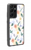 Samsung S-21 Ultra Minik Çiçekler Tasarımlı Glossy Telefon Kılıfı