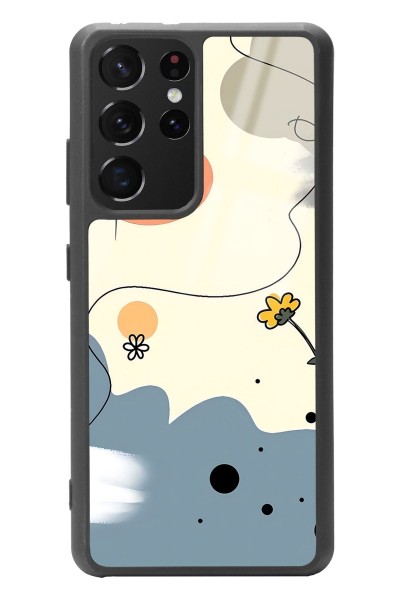 Samsung S-21 Ultra Nude Papatya Tasarımlı Glossy Telefon Kılıfı