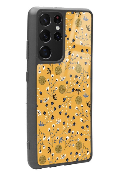 Samsung S-21 Ultra Sarı Bindanlı Tasarımlı Glossy Telefon Kılıfı