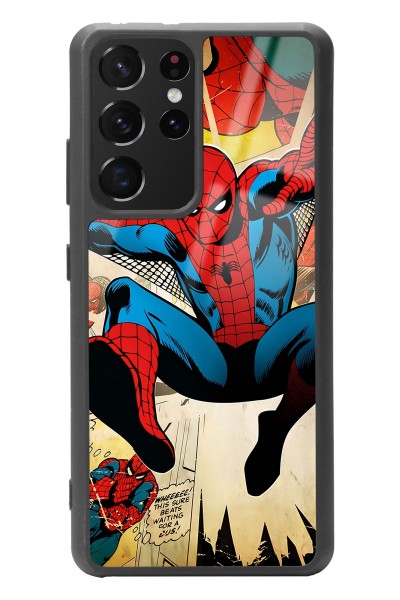 Samsung S-21 Ultra Spider-man Örümcek Adam Tasarımlı Glossy Telefon Kılıfı