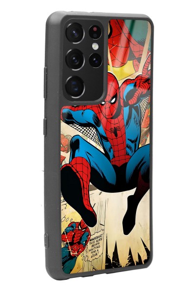 Samsung S-21 Ultra Spider-man Örümcek Adam Tasarımlı Glossy Telefon Kılıfı
