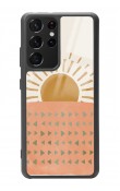 Samsung S-21 Ultra Suluboya Güneş Tasarımlı Glossy Telefon Kılıfı