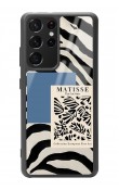 Samsung S-21 Ultra Zebra Matısse Tasarımlı Glossy Telefon Kılıfı
