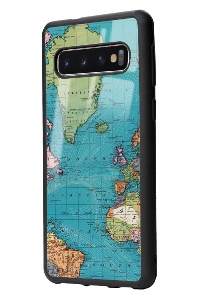 Samsung S10 Atlantic Map Tasarımlı Glossy Telefon Kılıfı