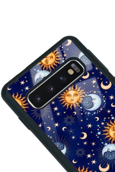 Samsung S10 Ay Güneş Pijama Tasarımlı Glossy Telefon Kılıfı