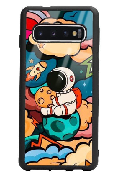 Samsung S10 Baby Astronaut Tasarımlı Glossy Telefon Kılıfı