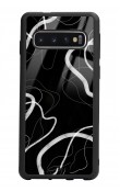Samsung S10 Black Wave Tasarımlı Glossy Telefon Kılıfı