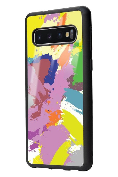 Samsung S10 Colored Brush Tasarımlı Glossy Telefon Kılıfı