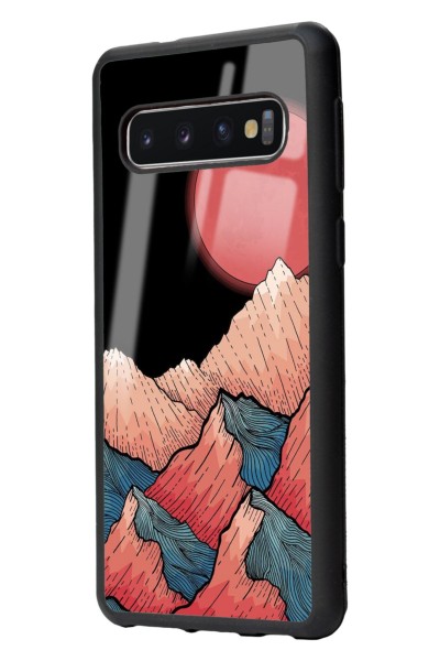 Samsung S10 Dağ Güneş Tasarımlı Glossy Telefon Kılıfı