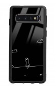 Samsung S10 Doodle Casper Tasarımlı Glossy Telefon Kılıfı