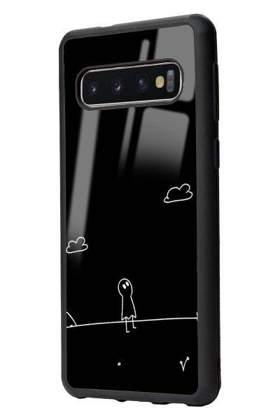 Samsung S10 Doodle Casper Tasarımlı Glossy Telefon Kılıfı