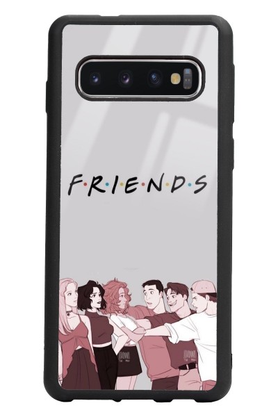 Samsung S10 Doodle Friends Tasarımlı Glossy Telefon Kılıfı
