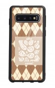 Samsung S10 Ekose Smile Tasarımlı Glossy Telefon Kılıfı