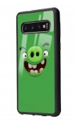 Samsung S10 Green Angry Birds Tasarımlı Glossy Telefon Kılıfı