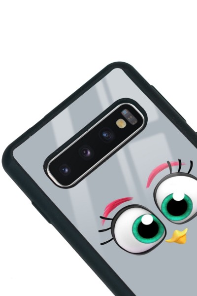 Samsung S10 Grey Angry Birds Tasarımlı Glossy Telefon Kılıfı
