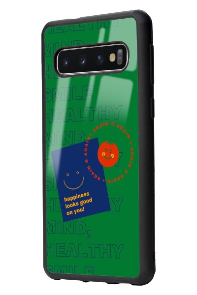 Samsung S10 Happy Green Tasarımlı Glossy Telefon Kılıfı