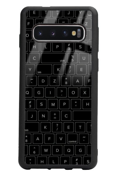 Samsung S10 Keyboard Tasarımlı Glossy Telefon Kılıfı