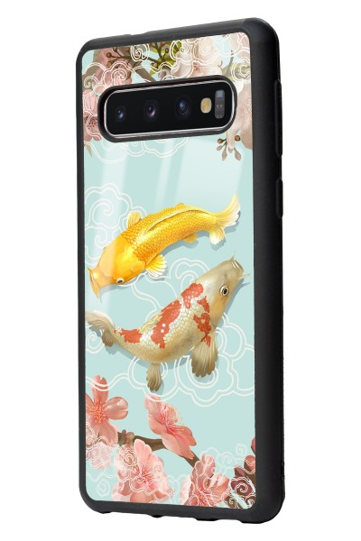 Samsung S10 Koi Balığı Tasarımlı Glossy Telefon Kılıfı