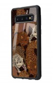 Samsung S10 Leoparlar Tasarımlı Glossy Telefon Kılıfı