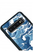 Samsung S10 Mavi Dalga Tasarımlı Glossy Telefon Kılıfı