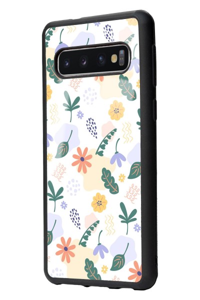 Samsung S10 Minik Çiçekler Tasarımlı Glossy Telefon Kılıfı