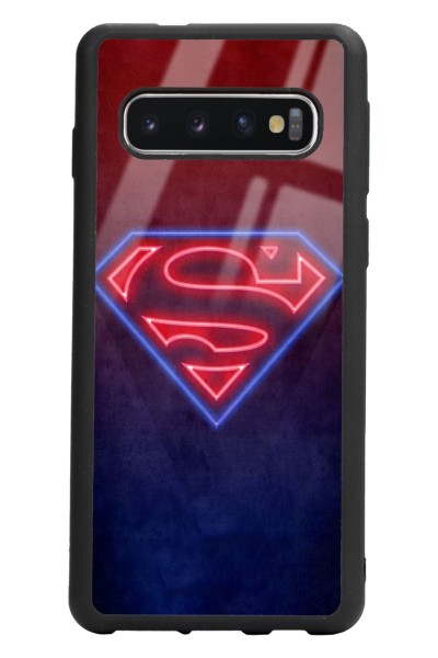 Samsung S10 Neon Superman Tasarımlı Glossy Telefon Kılıfı