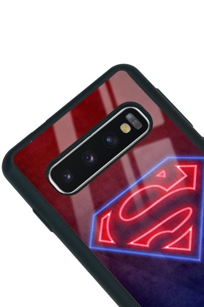 Samsung S10 Neon Superman Tasarımlı Glossy Telefon Kılıfı