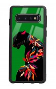 Samsung S10 Renkli Leopar Tasarımlı Glossy Telefon Kılıfı