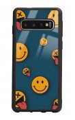 Samsung S10 Retro Emoji Tasarımlı Glossy Telefon Kılıfı