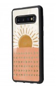 Samsung S10 Suluboya Güneş Tasarımlı Glossy Telefon Kılıfı