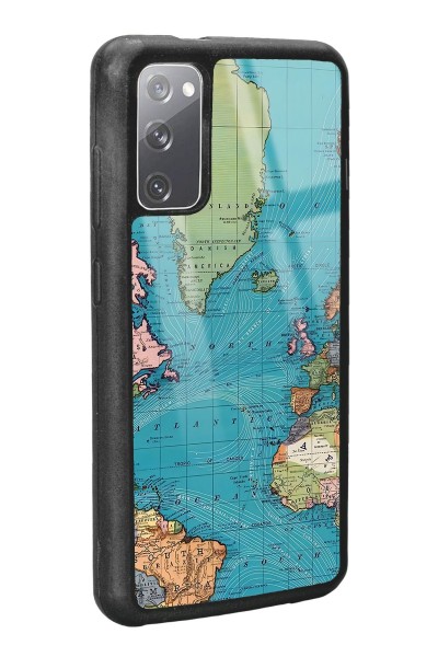 Samsung S20 Atlantic Map Tasarımlı Glossy Telefon Kılıfı
