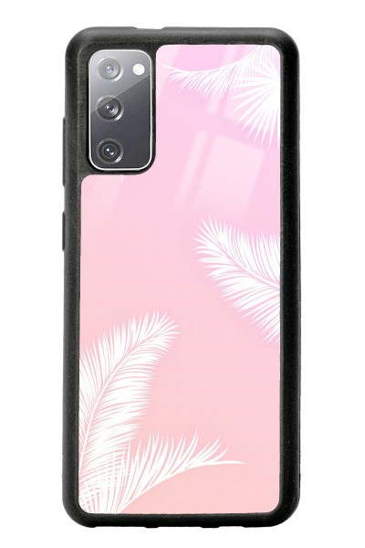 Samsung S20 Beyaz Palmiye Tasarımlı Glossy Telefon Kılıfı