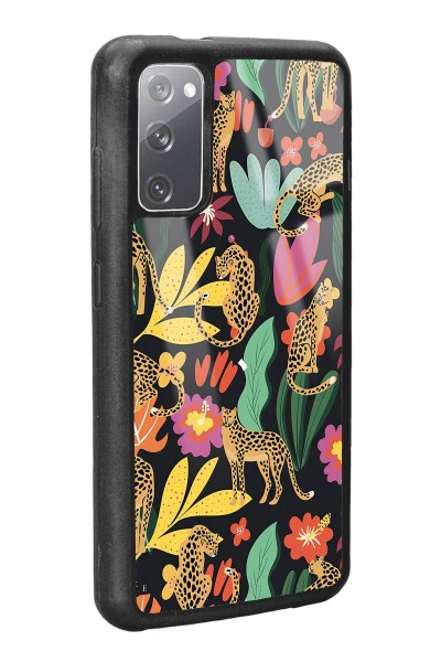 Samsung S20 Çiçekli Kediler Tasarımlı Glossy Telefon Kılıfı
